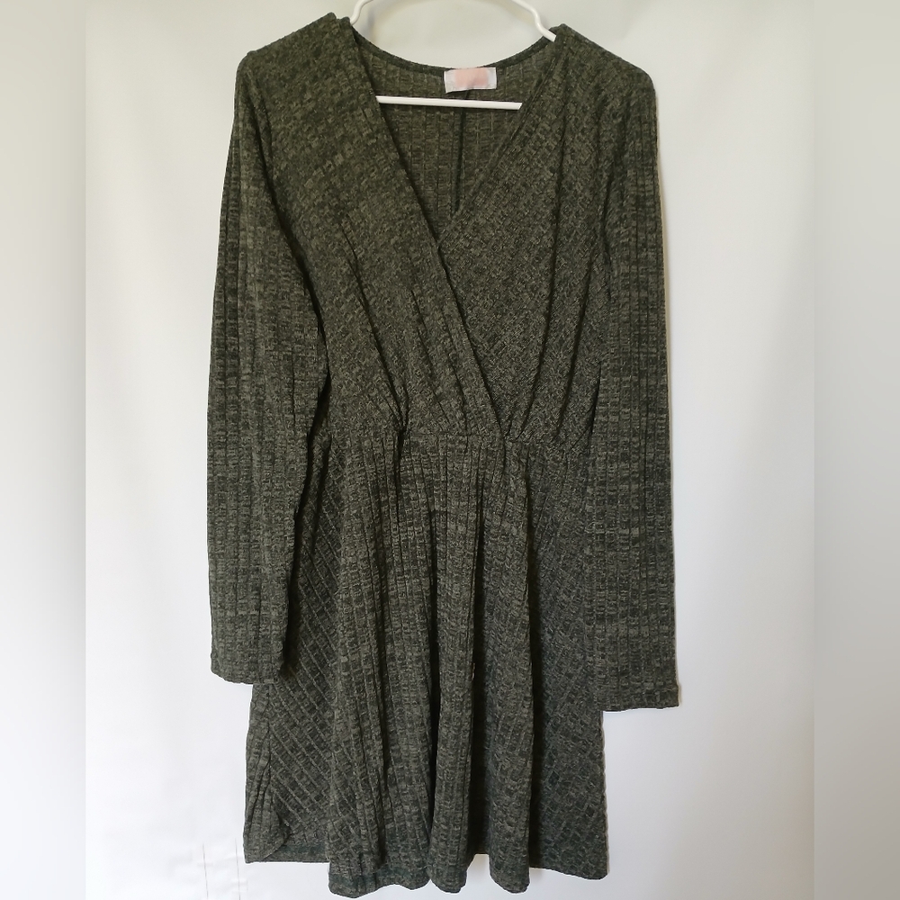 C&D&M Collection Womens Long Sleeve Dress Size L Color Grey